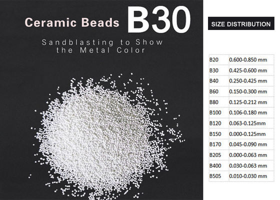 B30 meios de sopro cerâmicos limpando com jato de areia do tamanho 425-600μm para o revestimento da superfície de metal