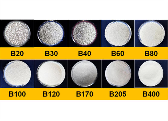 Os meios de sopro do grânulo B30 cerâmico fazem sob medida 0,425 - 0.600mm para limpar com jato de areia a limpeza