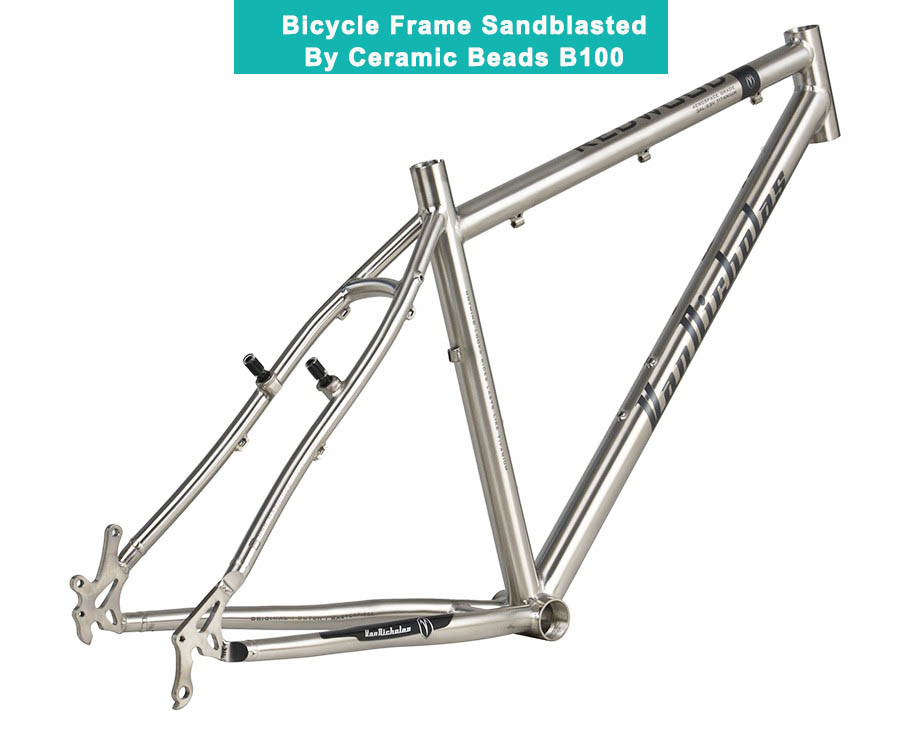 mais recente caso da empresa sobre Aplicação cerâmica 003 dos grânulos: Quadro B100 da bicicleta do titânio, tamanho aplicável principal