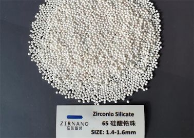 densidade de maioria dos grânulos do silicato de zircônio do branco 65 do tamanho de 1.4-1.6mm 4 g/cm3 para a pintura/revestimentos