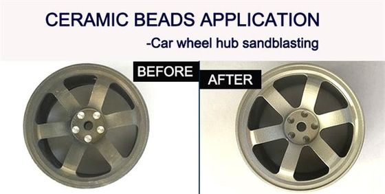 grânulos cerâmicos de 180um B100 para o cubo de roda do carro que limpa com jato de areia o tratamento de superfície