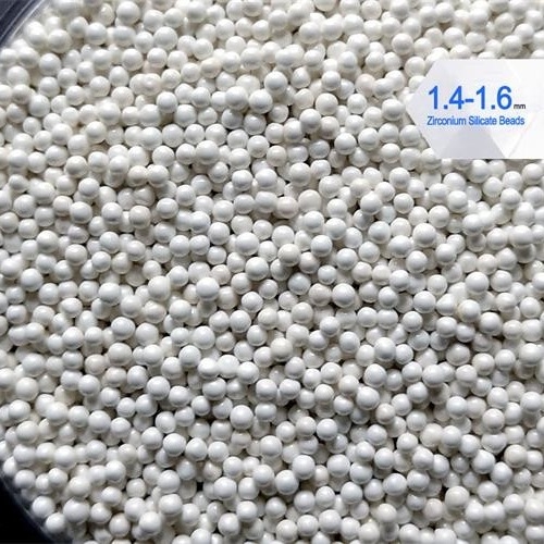densidade de maioria dos grânulos do silicato de zircônio do branco 65 do tamanho de 1.4-1.6mm 4 g/cm3 para a pintura/revestimentos